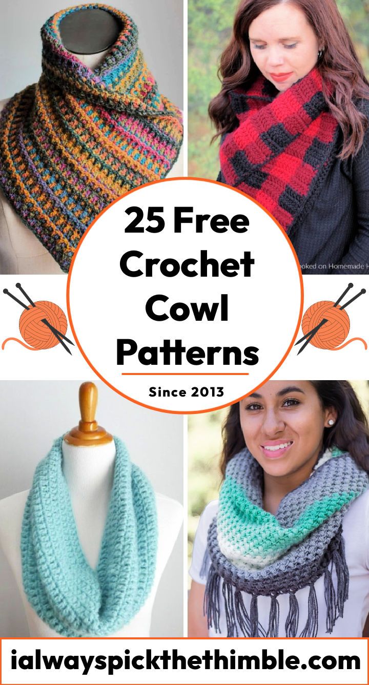 25 Free Crochet Cowl Patterns {easy pattern with pdf}