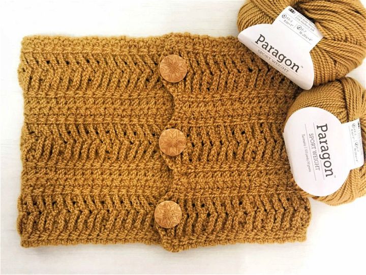 How to Crochet 3 Button Cowl - Free Pattern