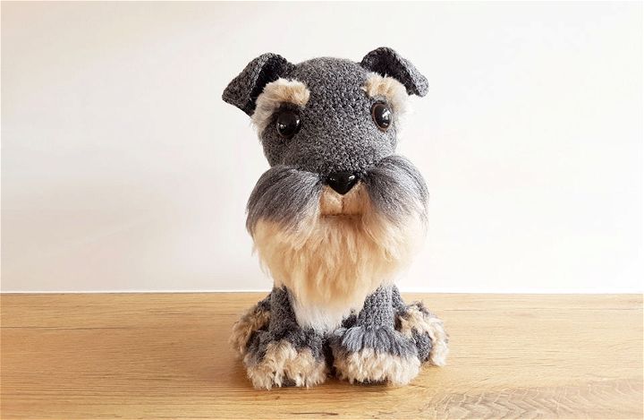 Crochet Amigurumi Schnauzer Dog With Fur