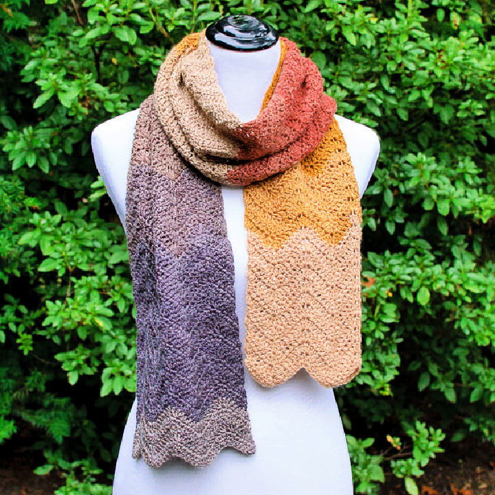 Autumn Ripple Crochet Scarf Pattern