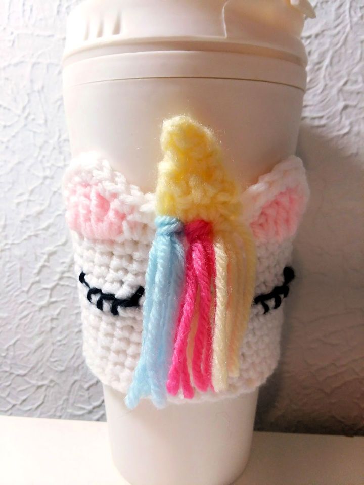 Pretty Crochet Unicorn Cup Cozy Pattern