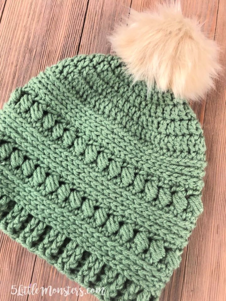 Simple Bead Stitch Crochet Hat Pattern