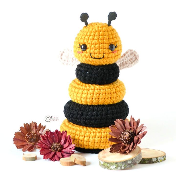 Pretty Crochet Bee Stacking Toy Pattern