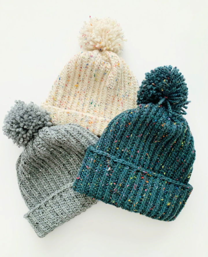 Crochet Pom Pom Hat Pattern for Beginners 