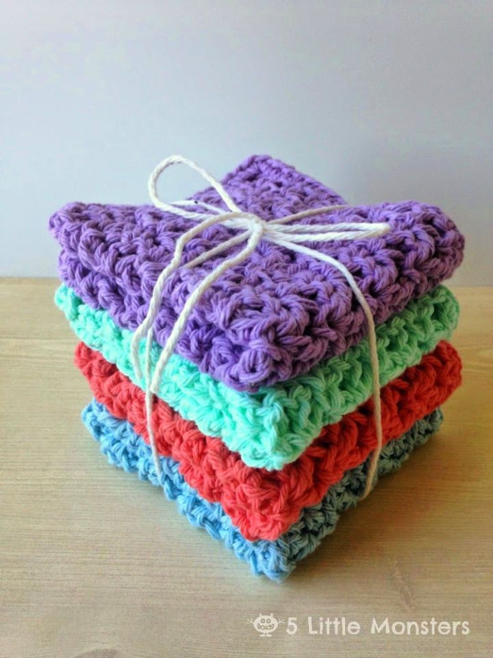 Crochet Blossom Stitch Washcloths Pattern