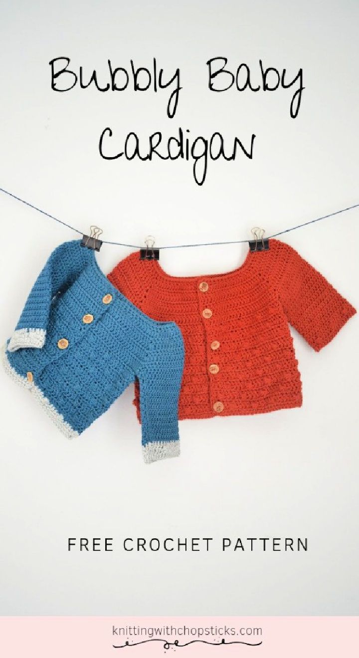Crochet Bubbly Baby Cardigan - Free Pattern
