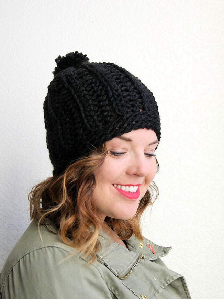 Chunky Crochet Ribbed Slouch Hat Pattern