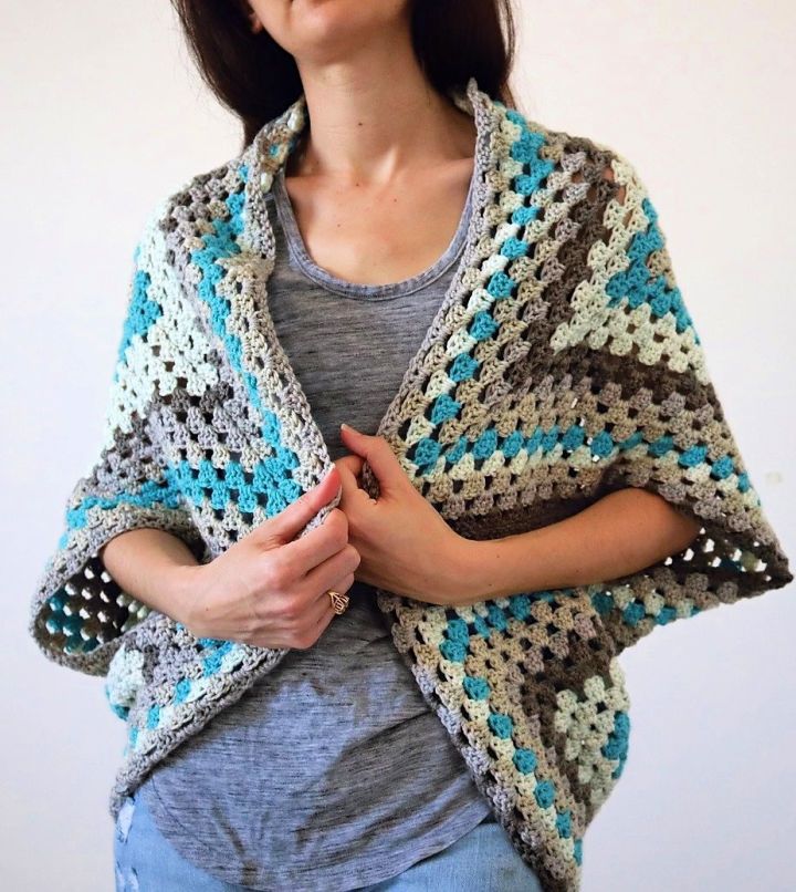 Best Continuous Granny Square Shrug Crochet Pattern