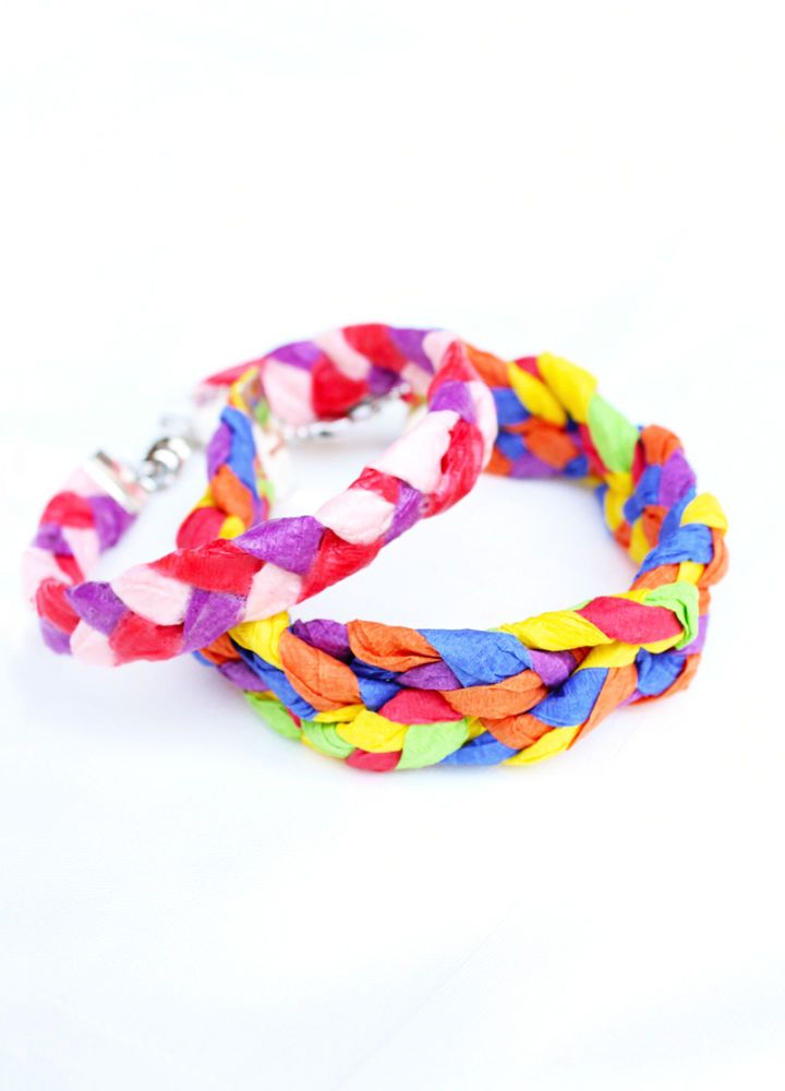 Cool DIY Crepe Paper Bracelets for Kids