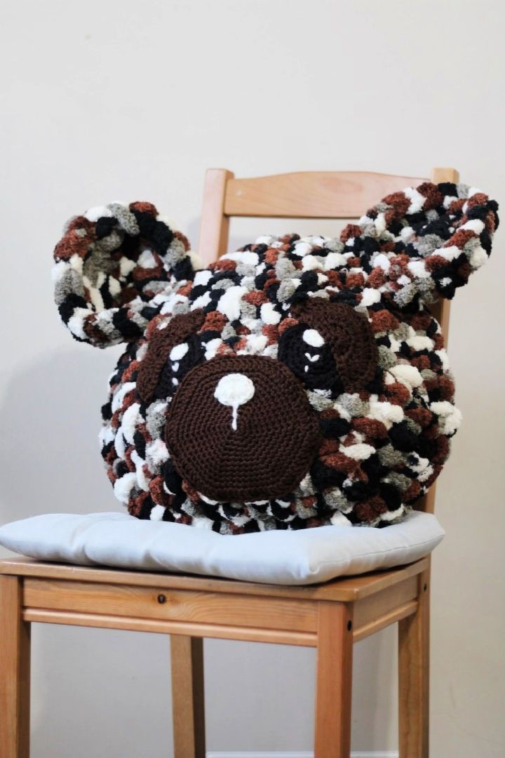 Crochet Cozy Teddy Bear Pillow - Free Pattern