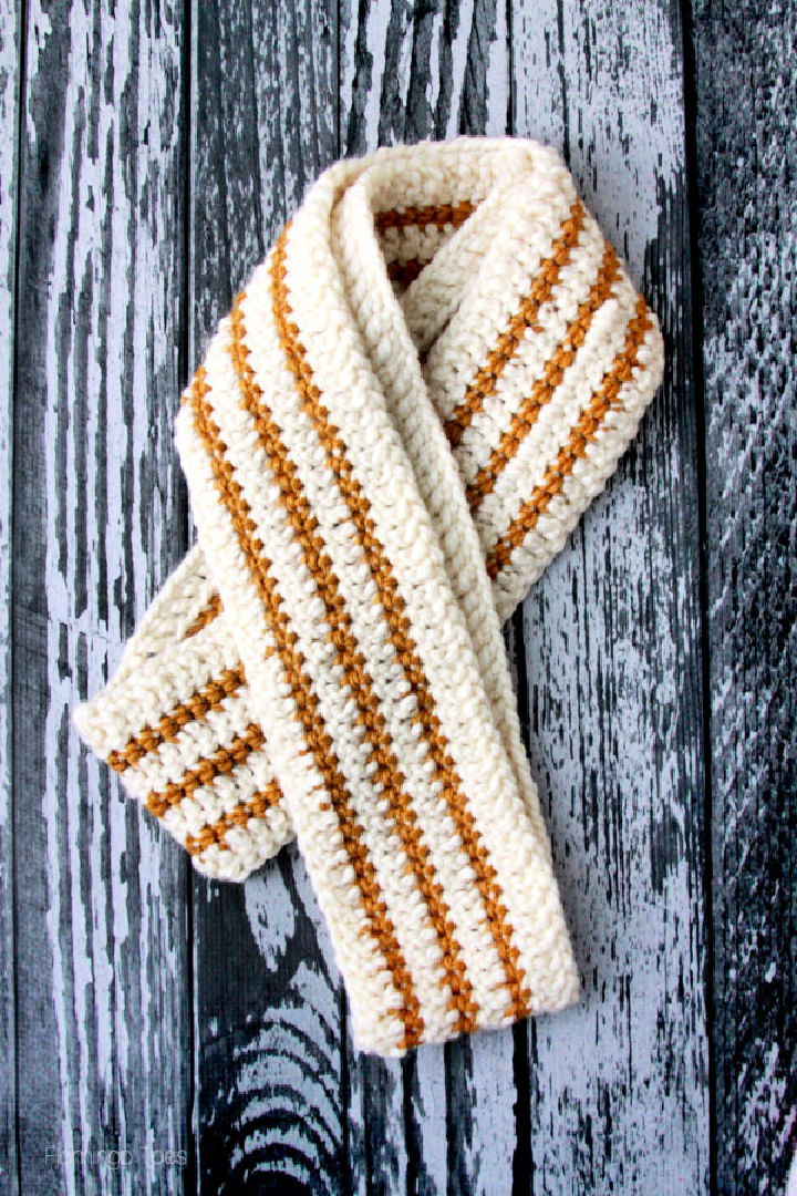 Simple Crochet Cozy Striped Infinity Scarf Pattern