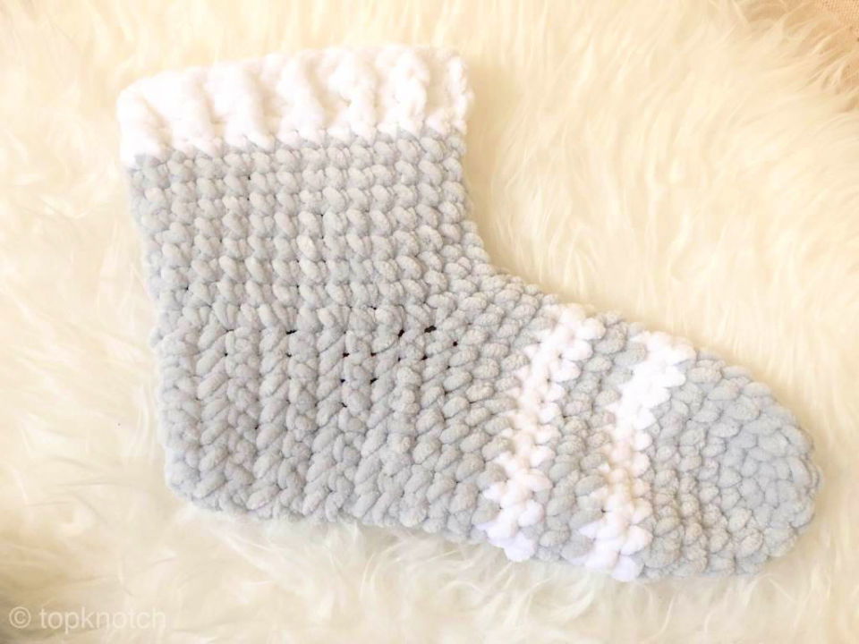 FREE Pattern] Cozy Crochet Slipper Socks Made with Caron Chunky