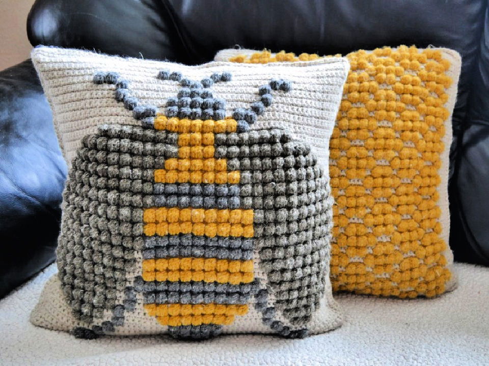 Unique Free Crochet Bumble Bee Pillow Pattern