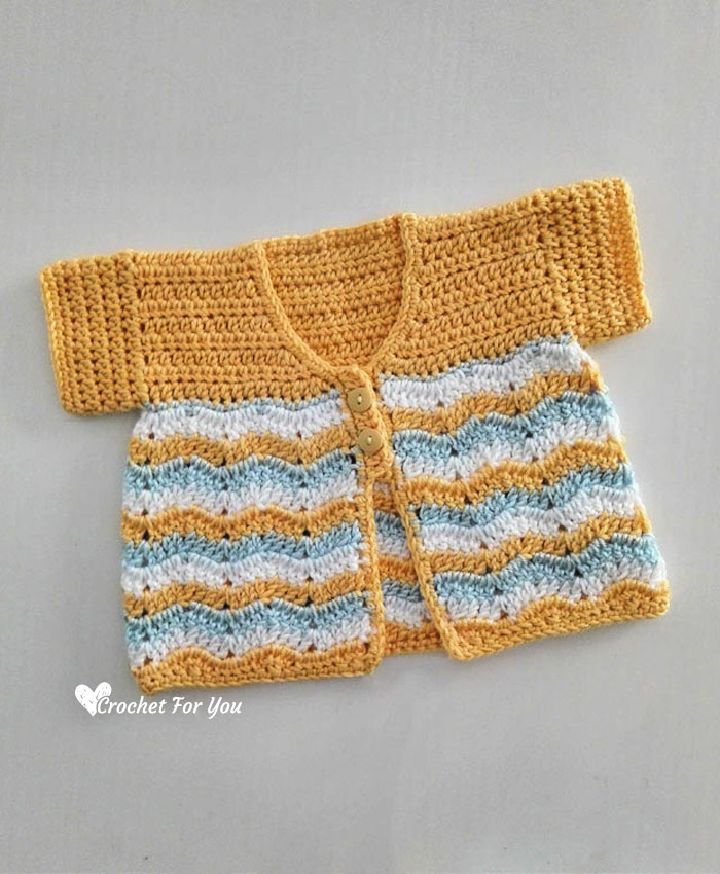 Crochet Chevron Spring Baby Cardigan Pattern