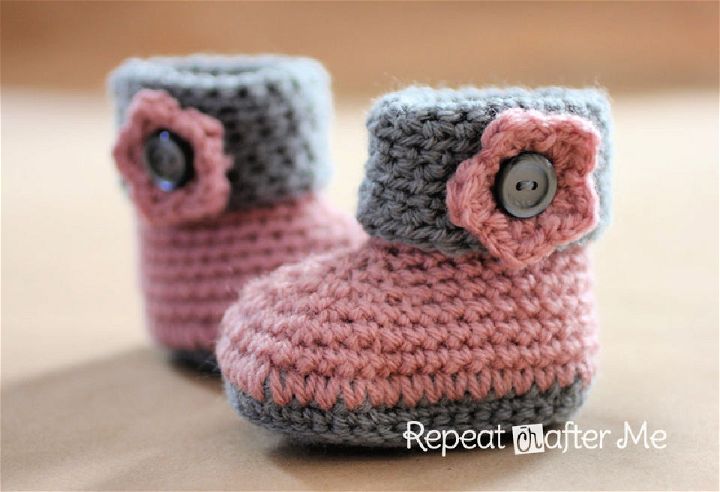 Crochet Cuffed Baby Booties Pattern