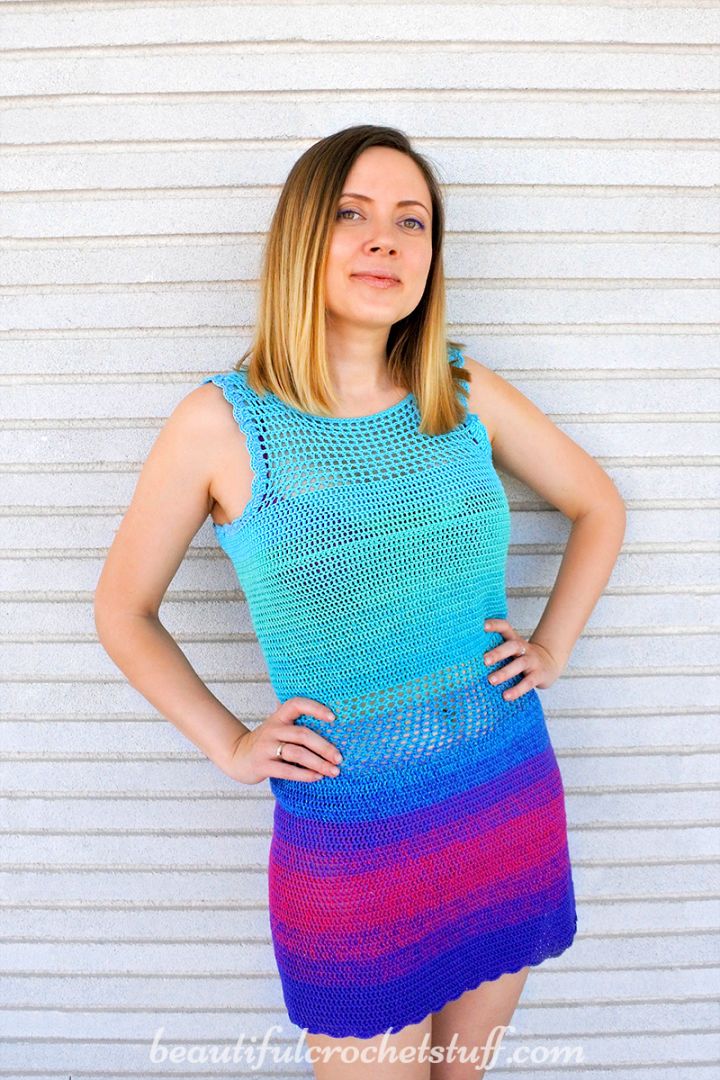 Crochet Easy Mini Dress Free Pattern