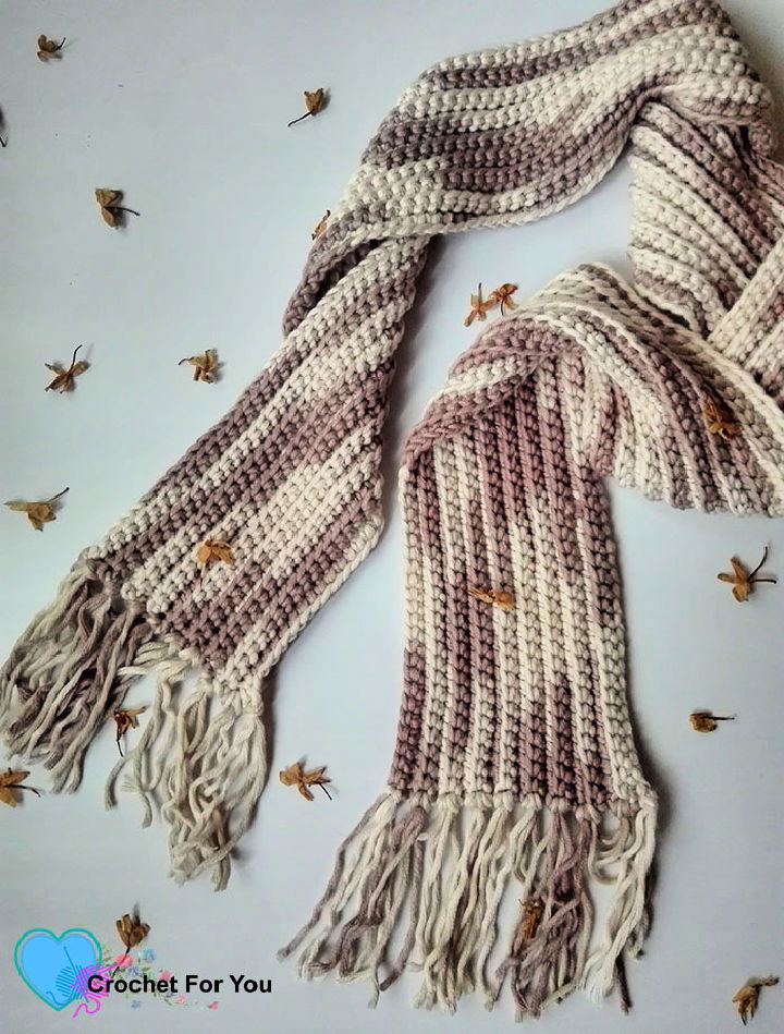 Quick and Easy Crochet Ribbed Scarf Pattern