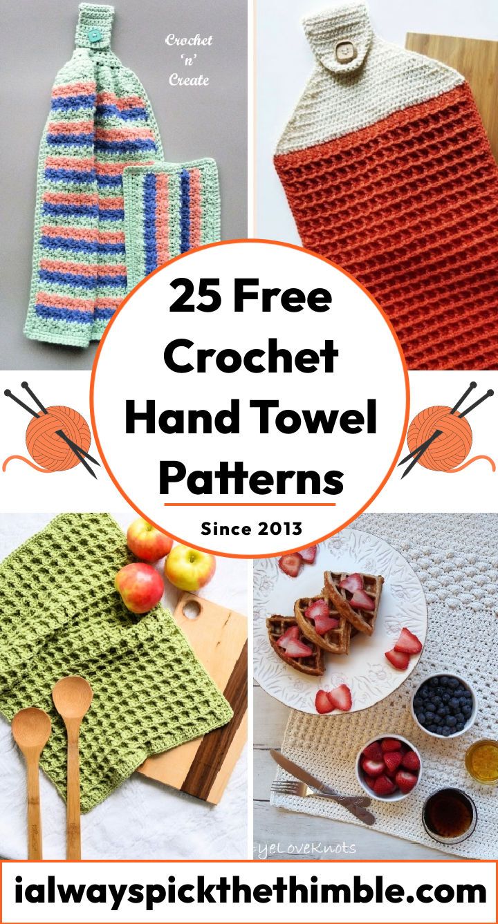 25 Free Crochet Hand Towel Patterns {PDF Crochet Kitchen Towl Pattern}