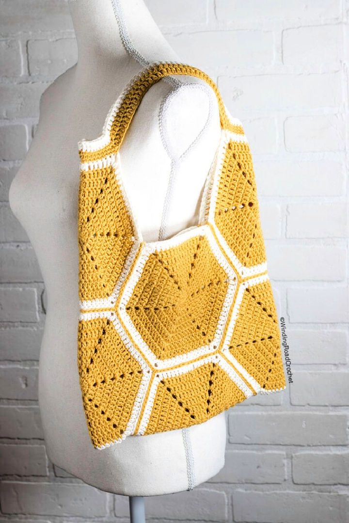 Crochet Hexagon Tote Bag Design - Free Pattern