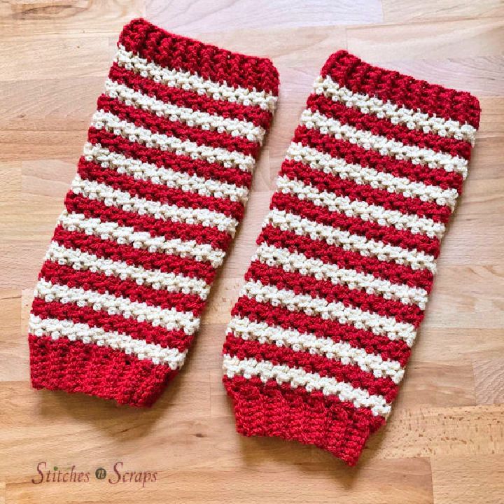 Crochet Peppermint Candy Leg Warmers Pattern