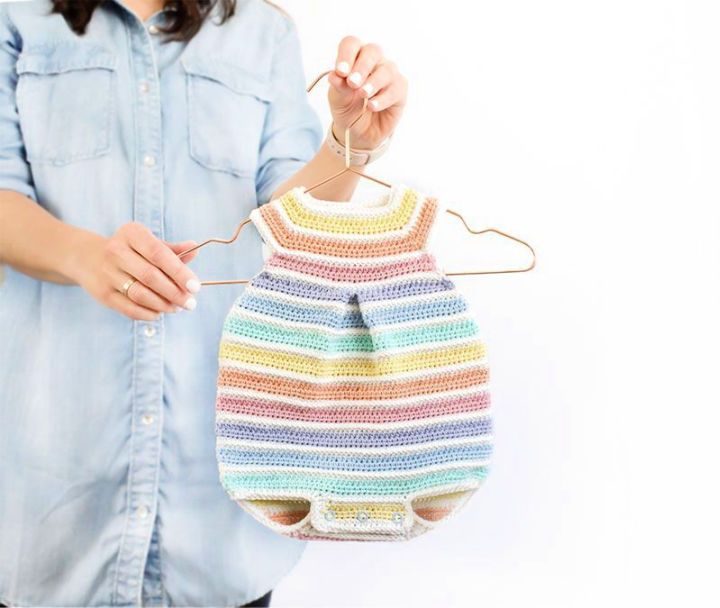 Gorgeous Crochet Rainbow Romper Pattern