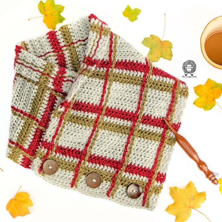 Crochet Tartan Cowl - Free Pattern