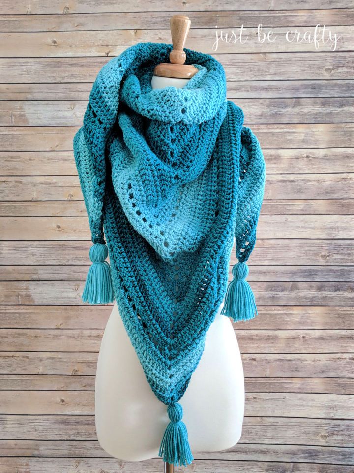 How to Crochet Triangle Shawl - Free Pattern