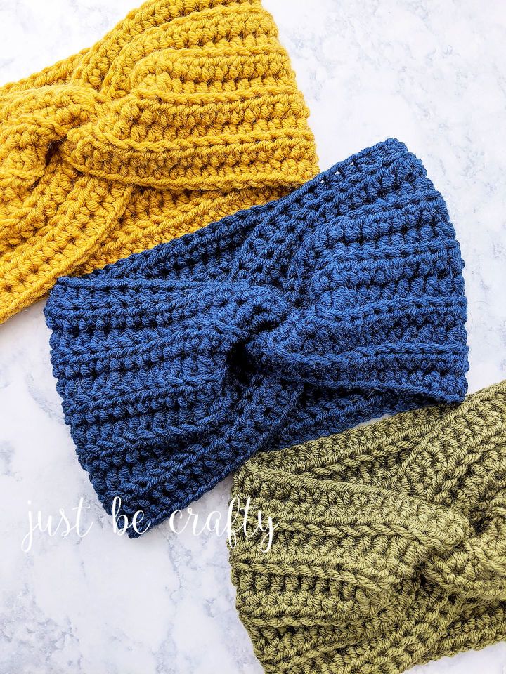 Crochet Twisted Ear Warmer Headband Pattern