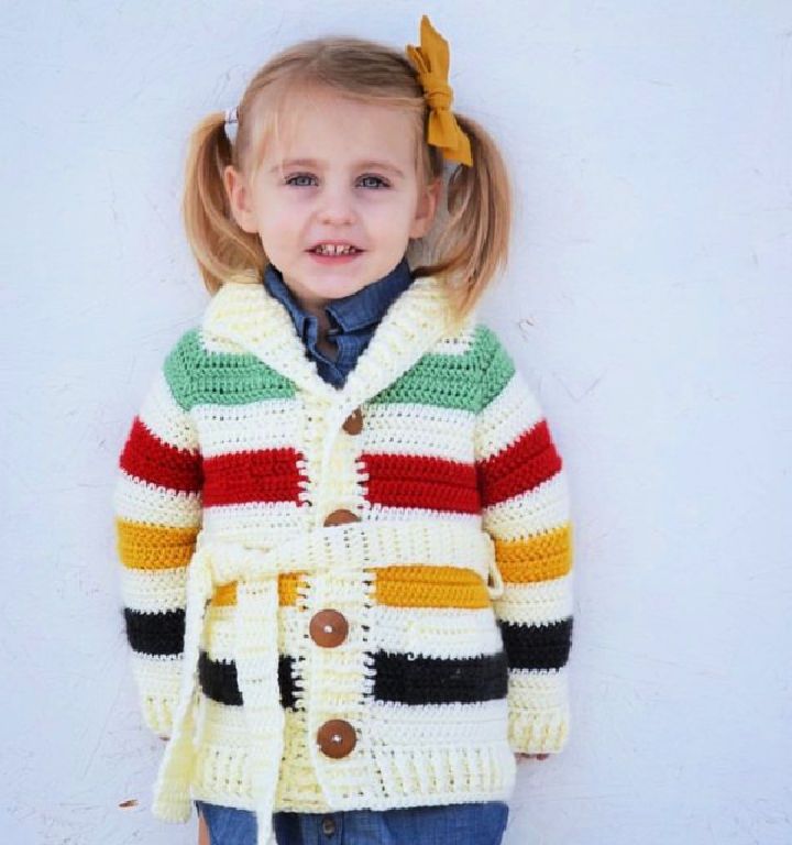 Crochet Vintage Stripes Baby Sweater