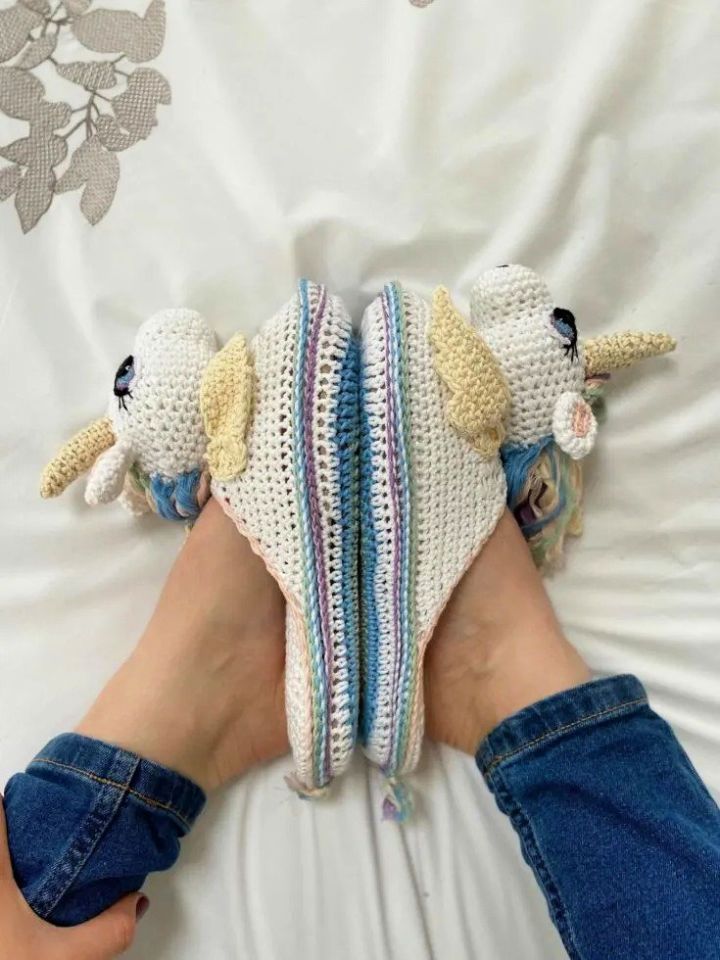 Cute Crochet Unicorn Slippers Pattern