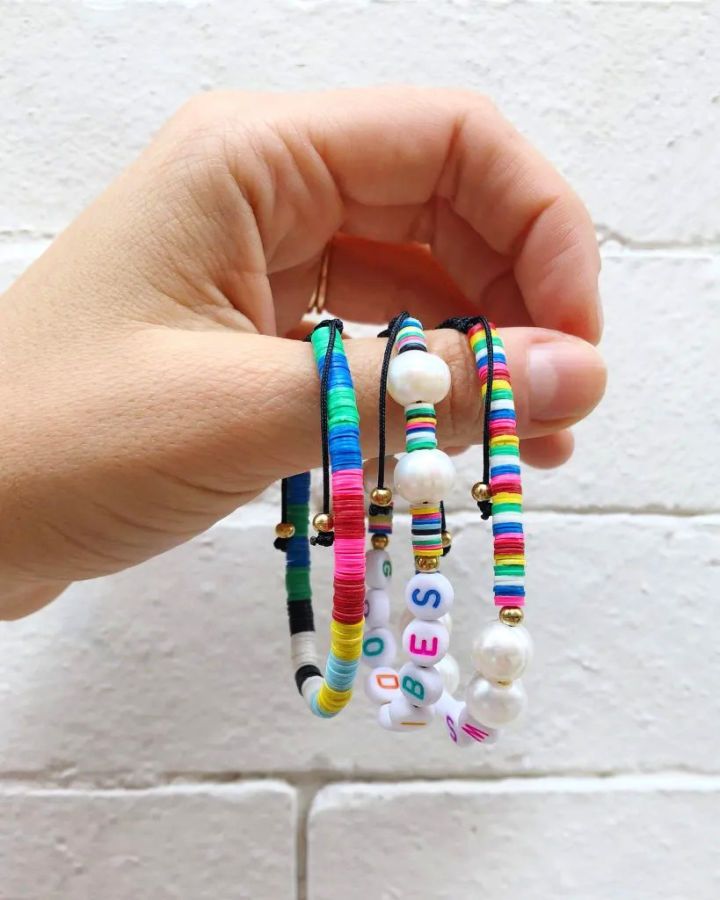 DIY Adjustable Word Bracelets With Beads