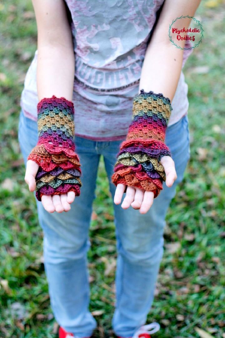 Crochet Dragon Gloves Design - Free Pattern