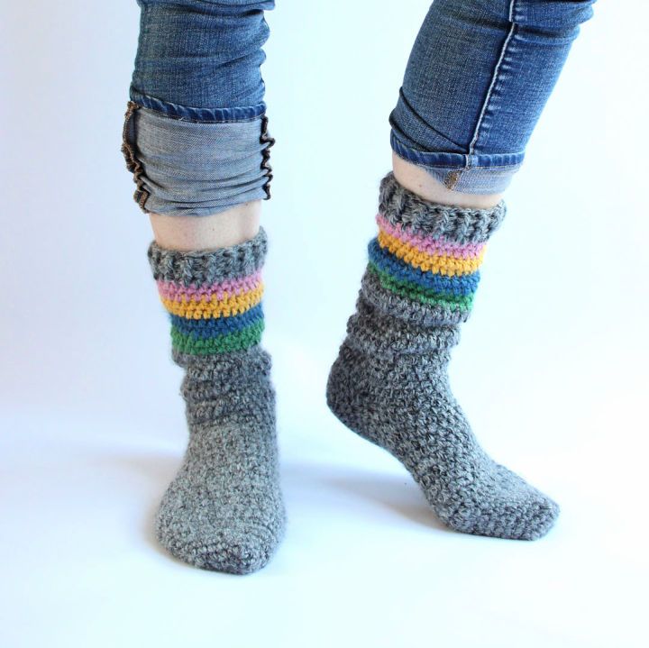 How to Crochet Slipper Socks - Free Pattern