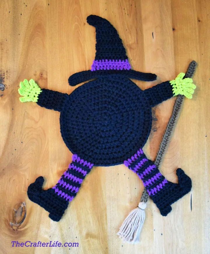 Crochet Flattened Witch Pot Holder Pattern