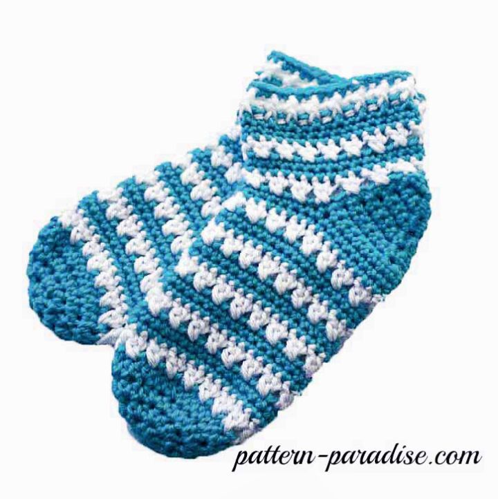 X Stitch Challenge Slipper Socks Crochet Pattern