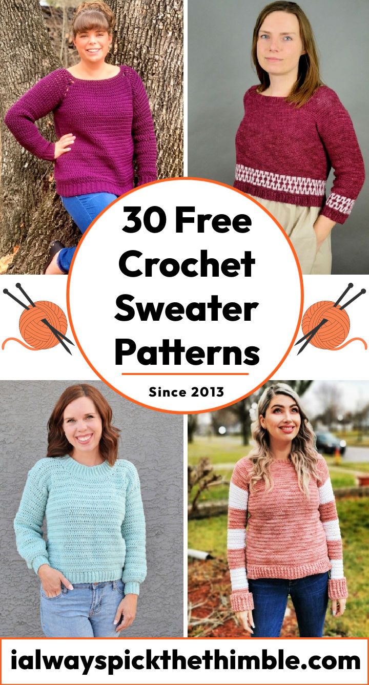 30 Free Crochet Sweater Patterns for Beginners
