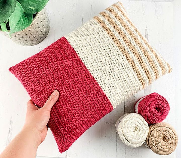 Herringbone Half Double Crochet Pillow Pattern