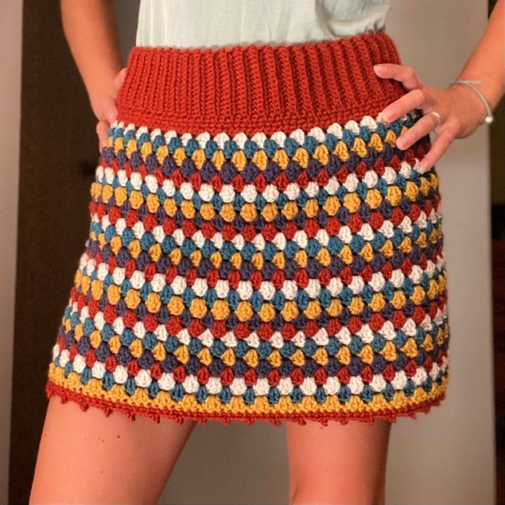 Unique Free Crochet Granny Stripe Skirt Pattern