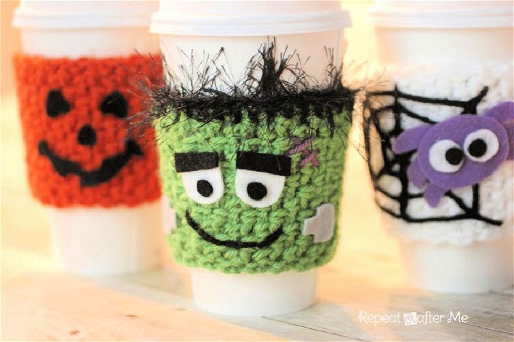 Halloween Crocheted Cup Cozy Pattern