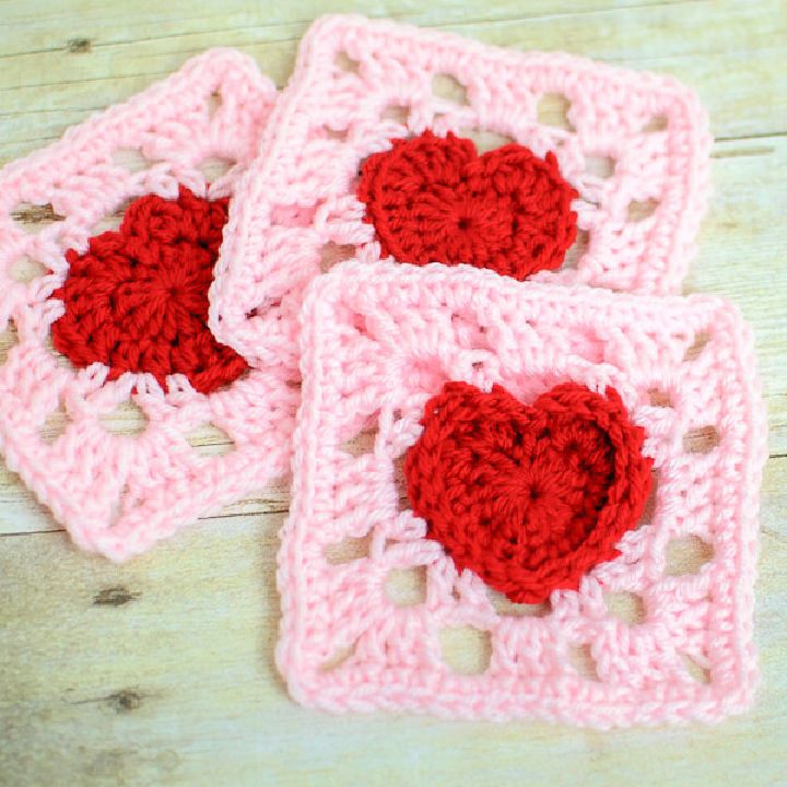 Beautiful Heart Granny Square Crochet Pattern