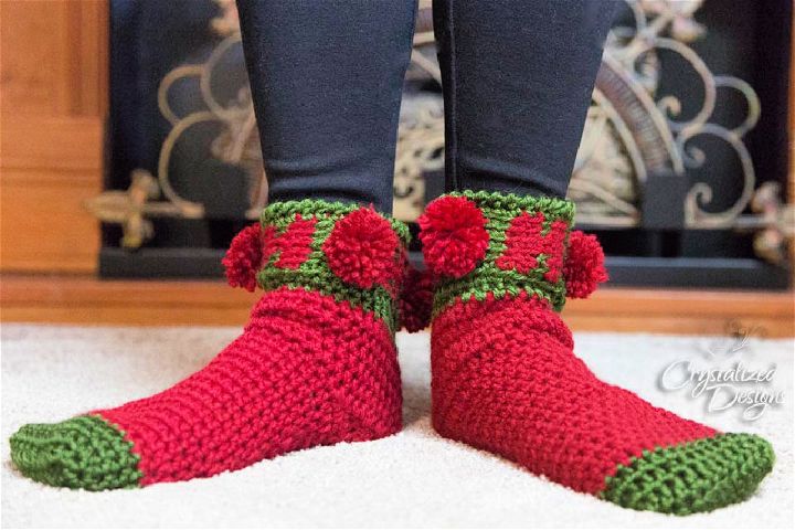 Free Crochet Ho Ho Ho Socks Pattern