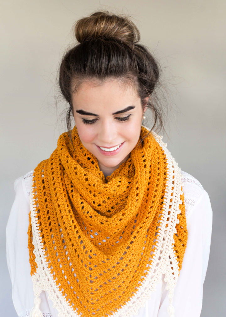 Gorgeous Crochet Honey Bird Triangle Scarf Pattern