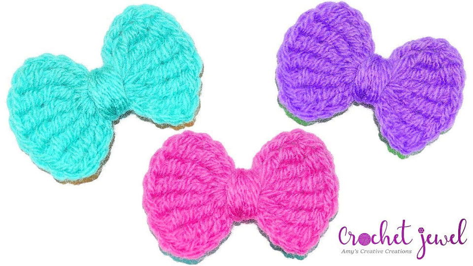 Bows for Littles Mini Crochet Clips Green