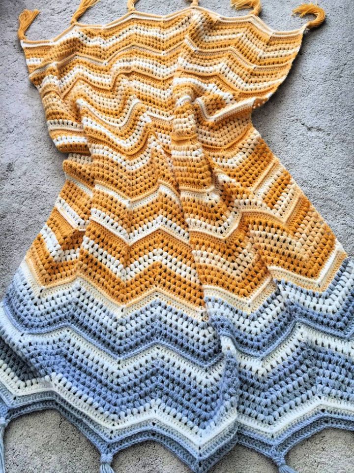 Pretty Crochet Chevron Twist Blanket Pattern