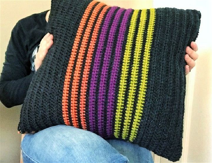 Halloween Striped Crochet Pillow Pattern