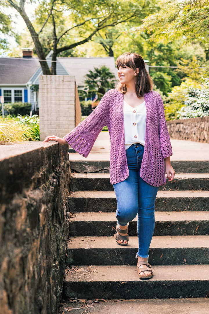 Multi Stitch Crochet Hydrangea Cardigan - Free Pattern