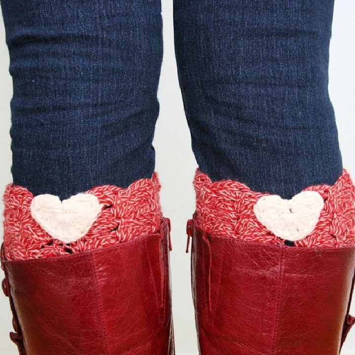 Free Crochet Heart Boot Cuffs Pattern