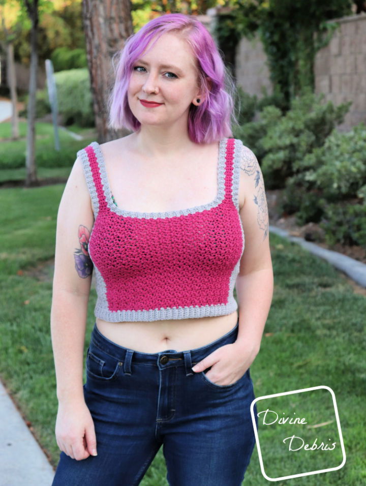 Crochet Ribbed Crop Top Easy Tank Top Simple Singlet Summer Camisole  Cropped Crochet Pattern Pdf Instant Digital Download for the Frills 