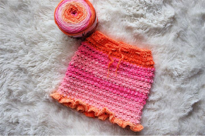 4 Color Crochet Little Textures Baby Skirt Pattern