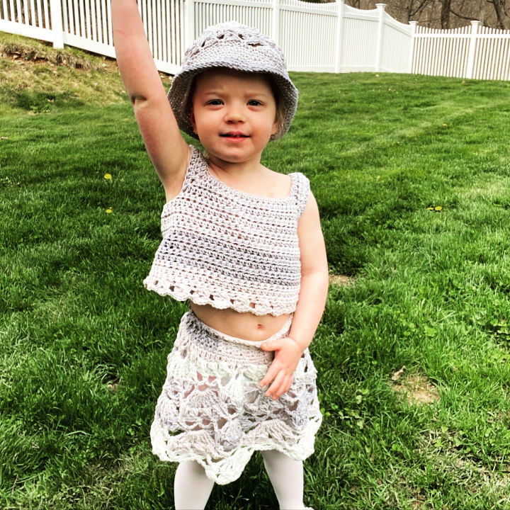 Crochet Long Loops Toddler Skirt - Step By Step Instructions